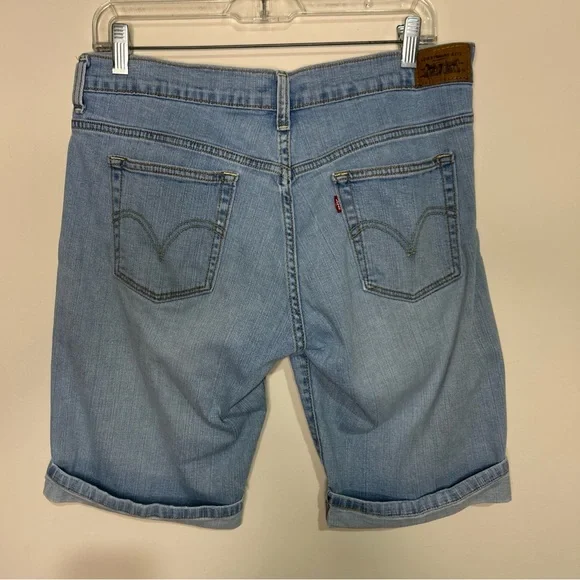 Levi’s 515 Jeans Shorts Women’s 10 Blue Cotton Outdoor Stretch Roll Up Vintaged - Picture 2 of 14